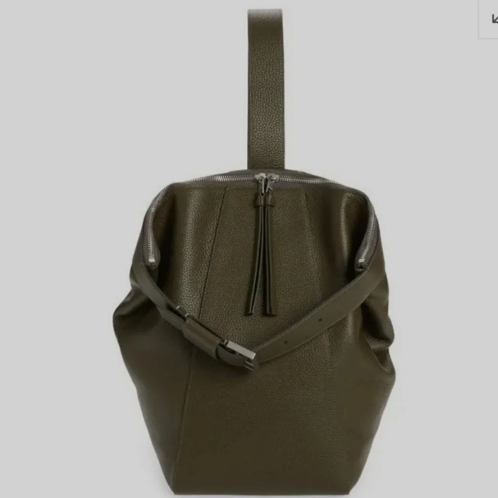 All Saints Anouck Sling Leather Backpack - Sycamore Green